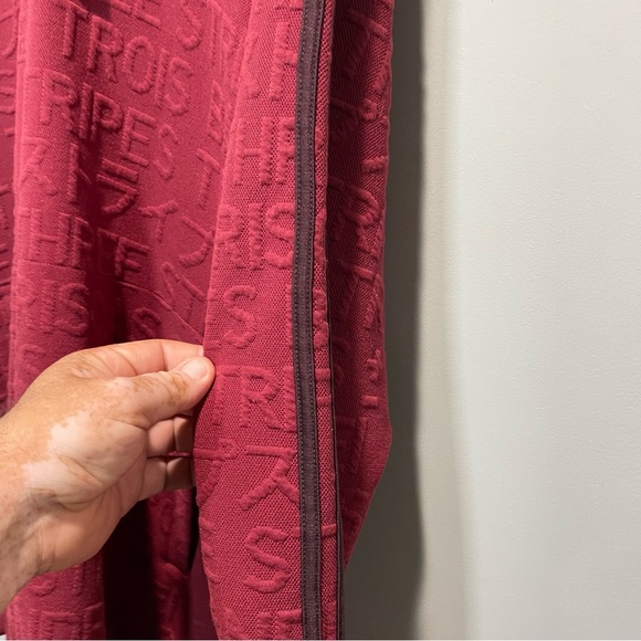 Adidas Men's Typography Tonal-Print Track Hoodie Sweatshirt Brick Red Size XL - Picture 12 of 14